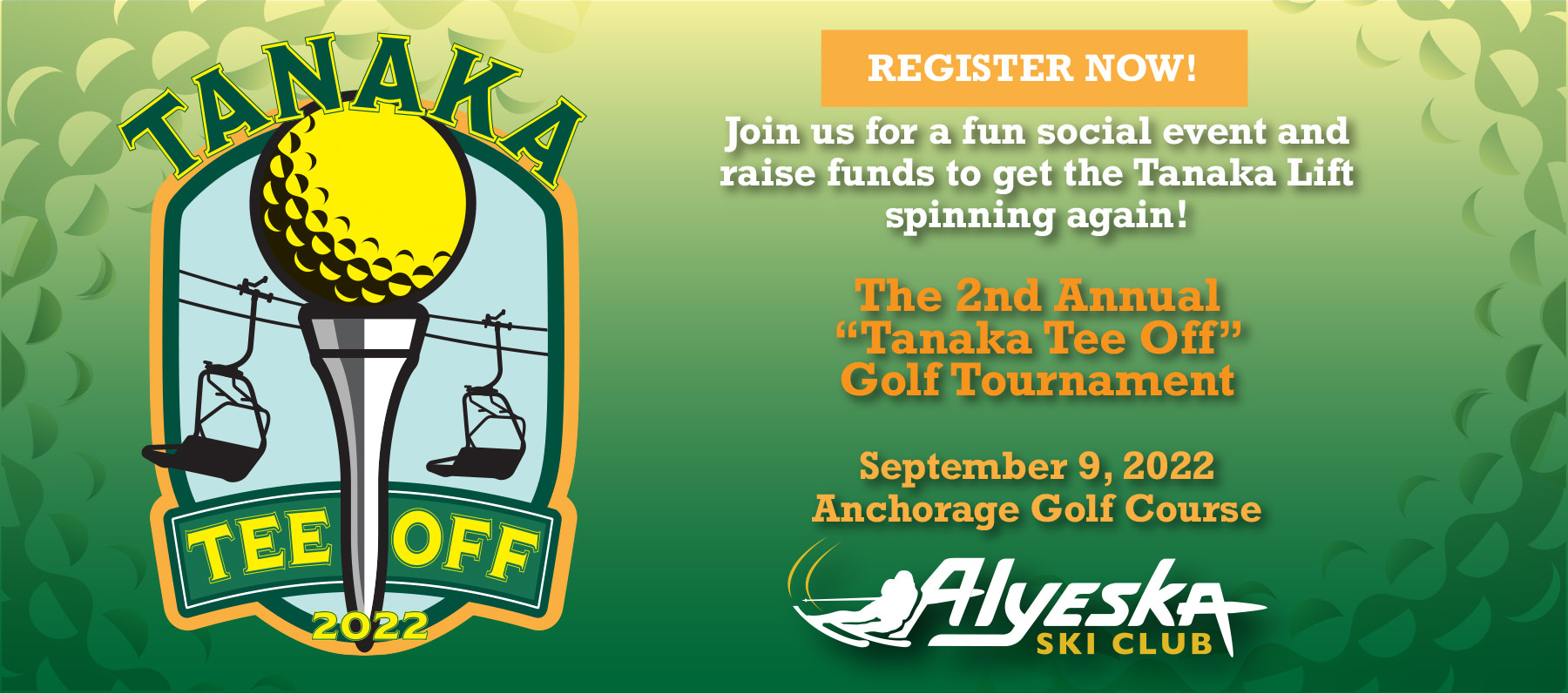 Tanaka Tee Off logo and registration button